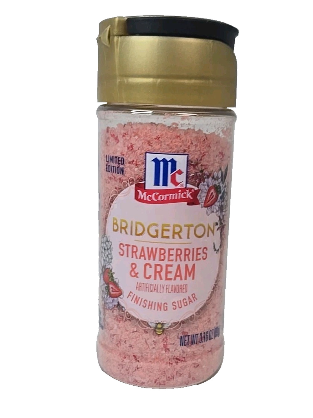 McCormick Bridgerton Strawberries & Cream Finishing Sugar Limited Edition NEW